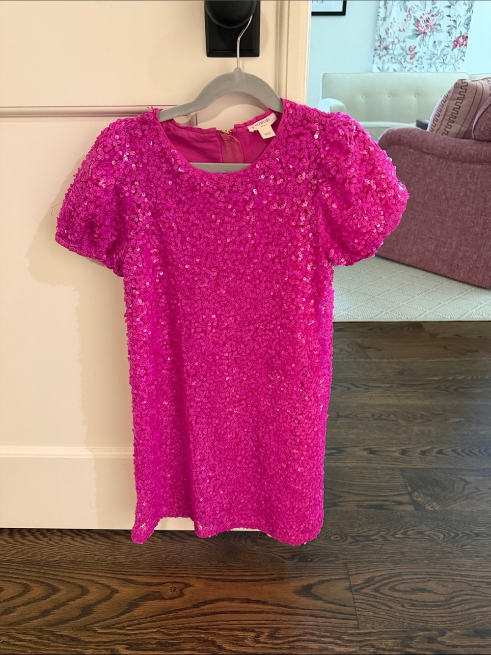 Girls pink sequin party dress